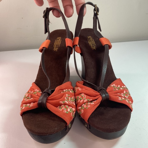 Seychelles Rock the Boat Orange Wedge Sandals - Picture 3 of 9